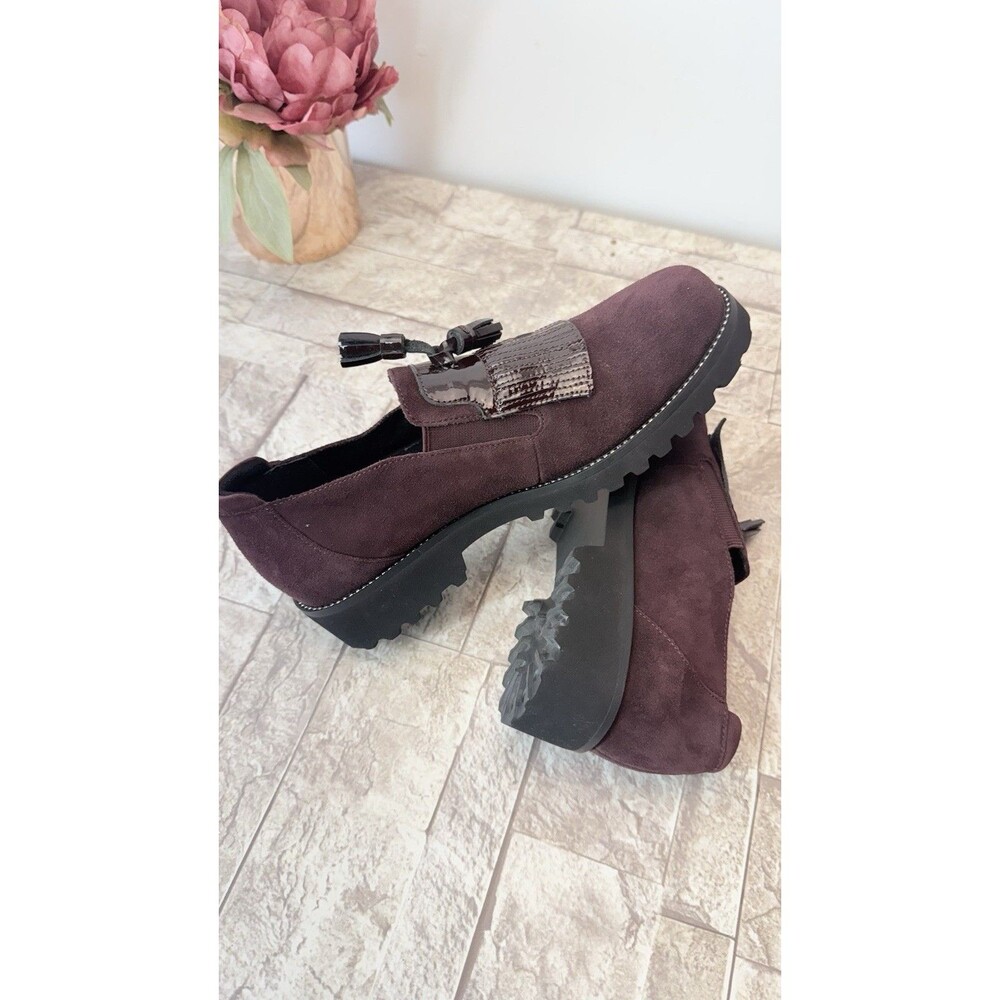 Van Eli Loafers  Leather Suede Round Toe Kiltie Tassel Block Heel Shoes US 6.5M - Picture 9 of 16